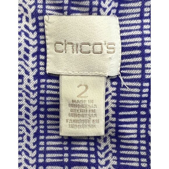 Chicos Purple Pullover Lined Top Size 2 (Medium) Preppy Aztec Career - Picture 7 of 9